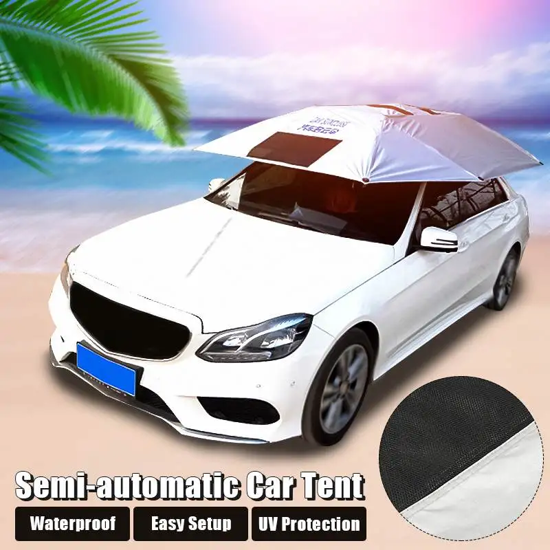 

330x250cm Car Tent Roof Cover Umbrella Oxford Cloth Sun Shade Shelter Outdoor UV Protection Without Skeleton With Bracket