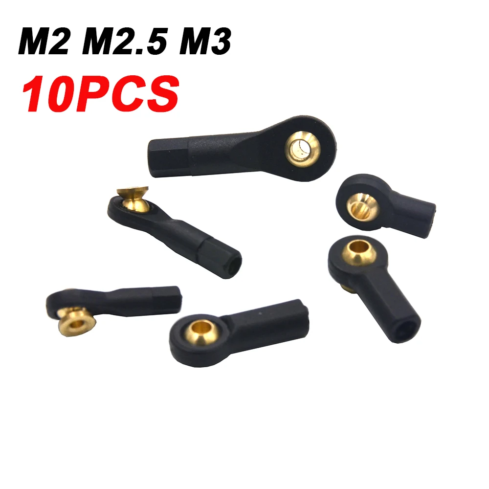 10PCS M2 M3 Nylon Metal Ball Head Buckle Linkage Pull Rod Tie Rod End Ball Head Connector For RC Model Toy ACCS DIY Parts