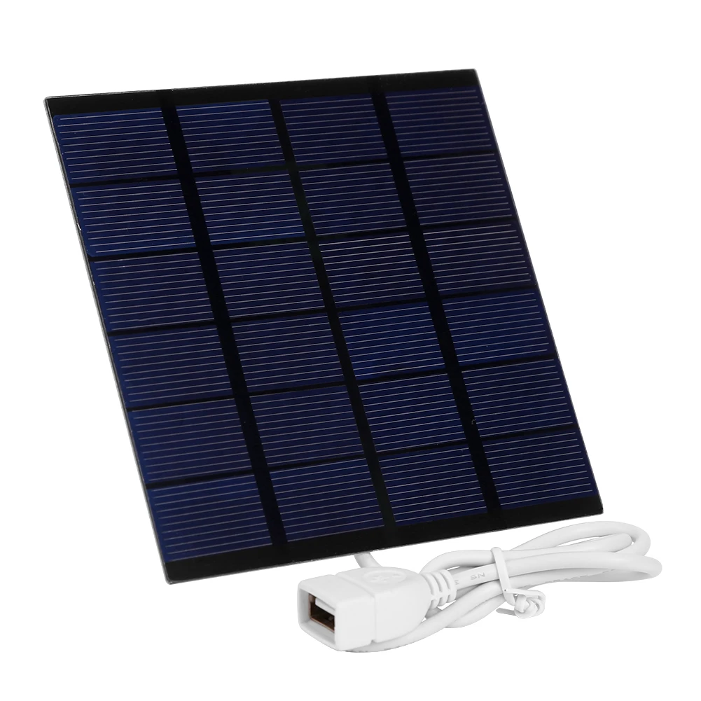 1.5W 6V USB Solar Panel Polysilicon 110x110mm Outdoor Travel Portable DIY Solar Charger Generator Universal Light Battery