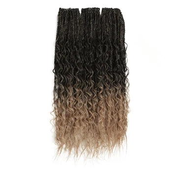 

Micro Box Braid 24 inch Crochet Braids Synthetic Hair 15Strands Curly Crotchet Hair Extensions Ombre Brown Twist Hair Braids
