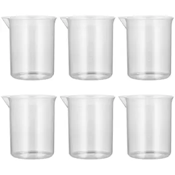 

6 Pcs Measuring Cups 100ML Multifunctional Measuring Beakers Liquid Measure JugCup Container Medicine Glass For Lab Office