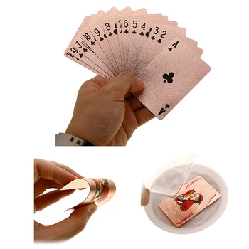 

3 Style Rose Gold Playing Cards Set Durable Waterproof Playing Cards Set Magic Cards Gift Collection Entertain