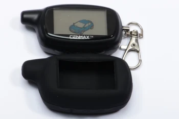 

New CENMAX ST 7A+7A Silicone Case Russian LCD remote control for CENMAX ST7A 7A LCD keychain car remote 2-way car alarm system