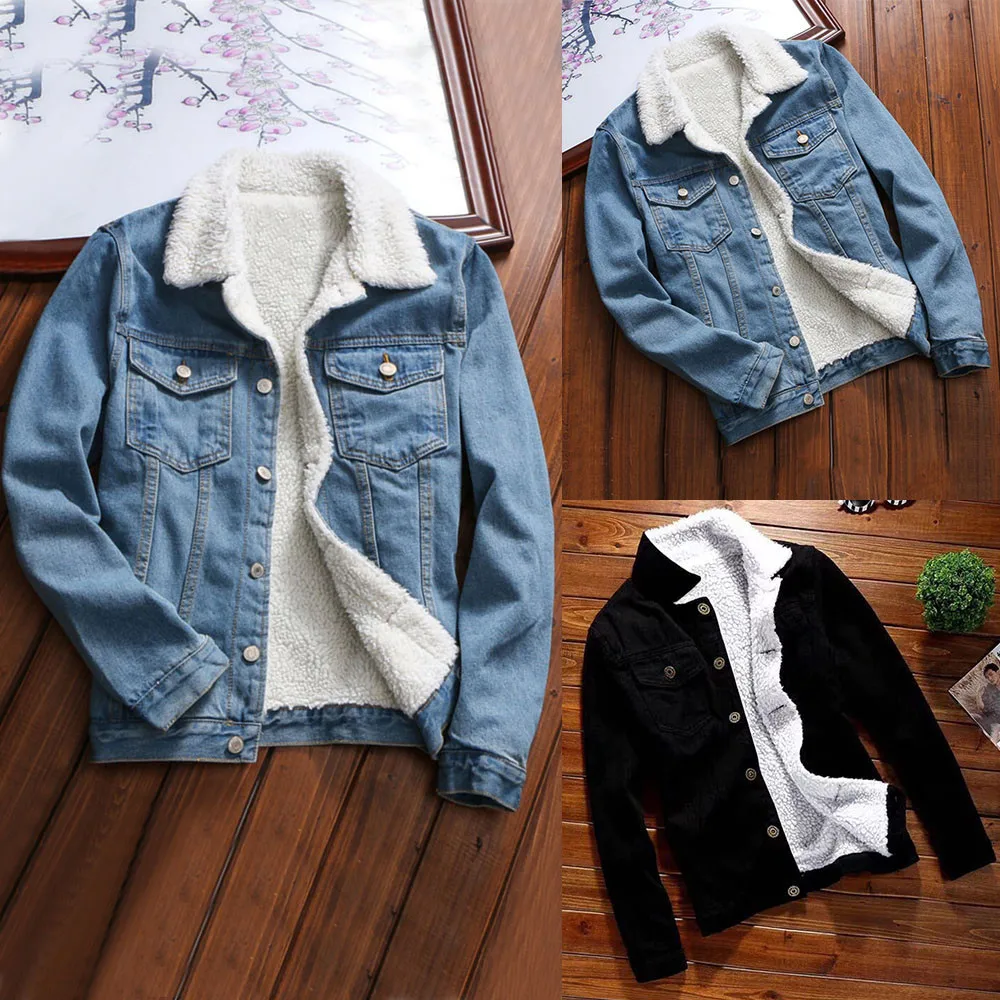 denim jacket with fur plus size