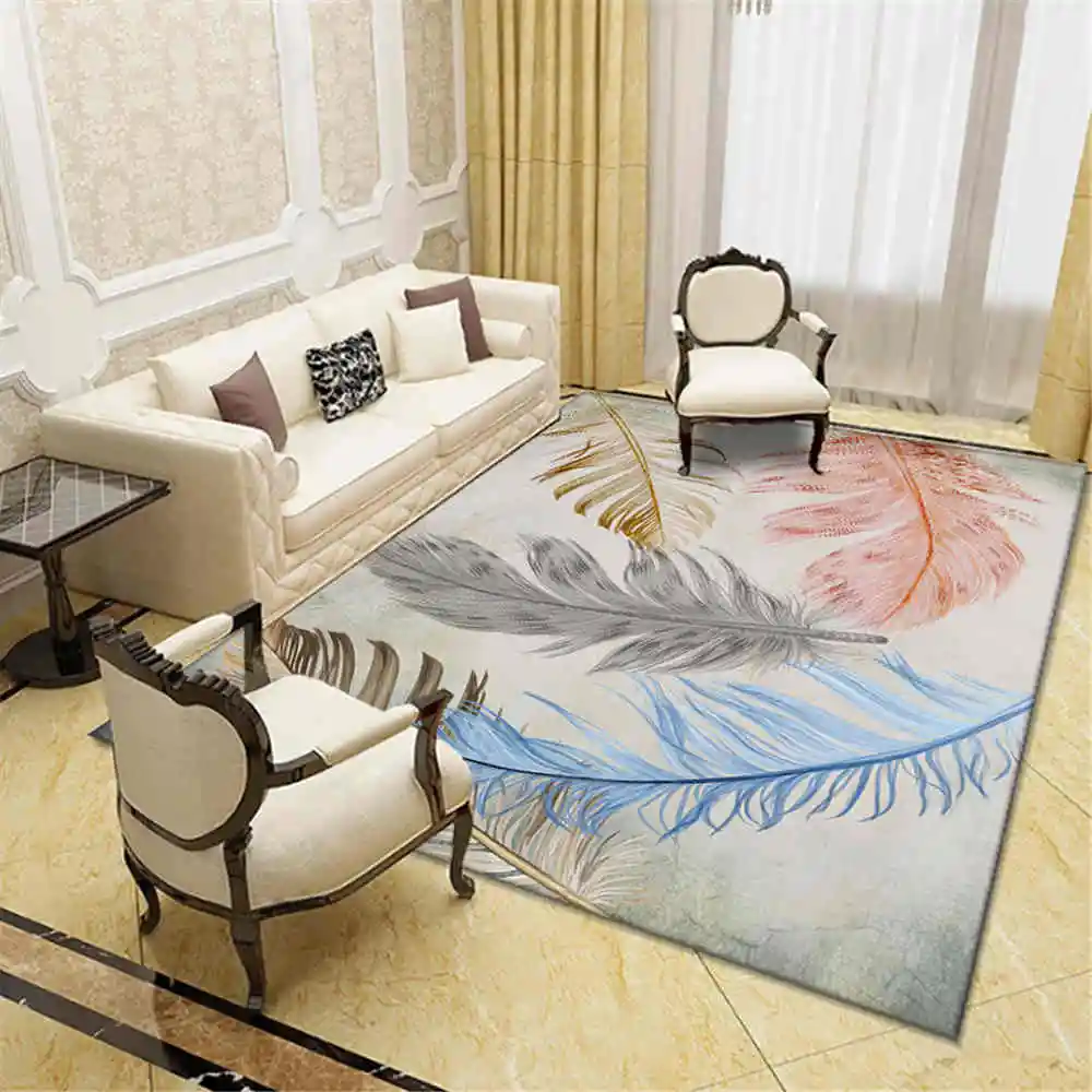 Модный коврик для дивана, спальни, дома, декоративный коврик, фланелевый, противоскользящий, белый, перо, большой ковер для гостиной - Цвет: No-03