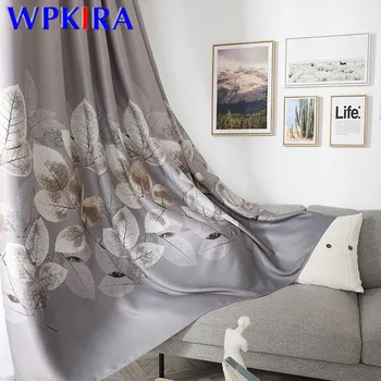 

Modern Window Curtains For Living Room Sheer Curtain Printed Leaves Window Blinds Drape Blackout Bedroom Curtains W-ZH211#30