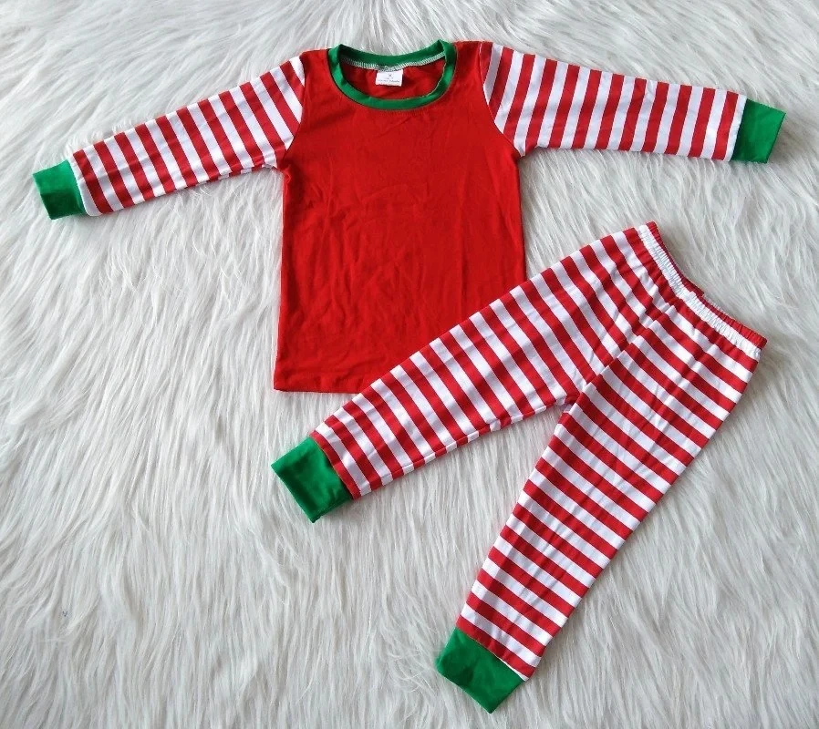 Wholesale Fall Winter Sweatsuits Christmas Children Baby Girl Clothing Pink Santa Pants Sleepwear Set Kid Outfit Toddler Pajamas cute pajama sets	