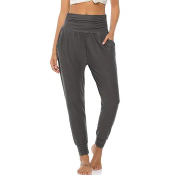 

Wide Leg Sports Pants 2020 Workout Out Women's Casual Solid Color Slim Hips Loose PantSexy High Waist Stretch Lady