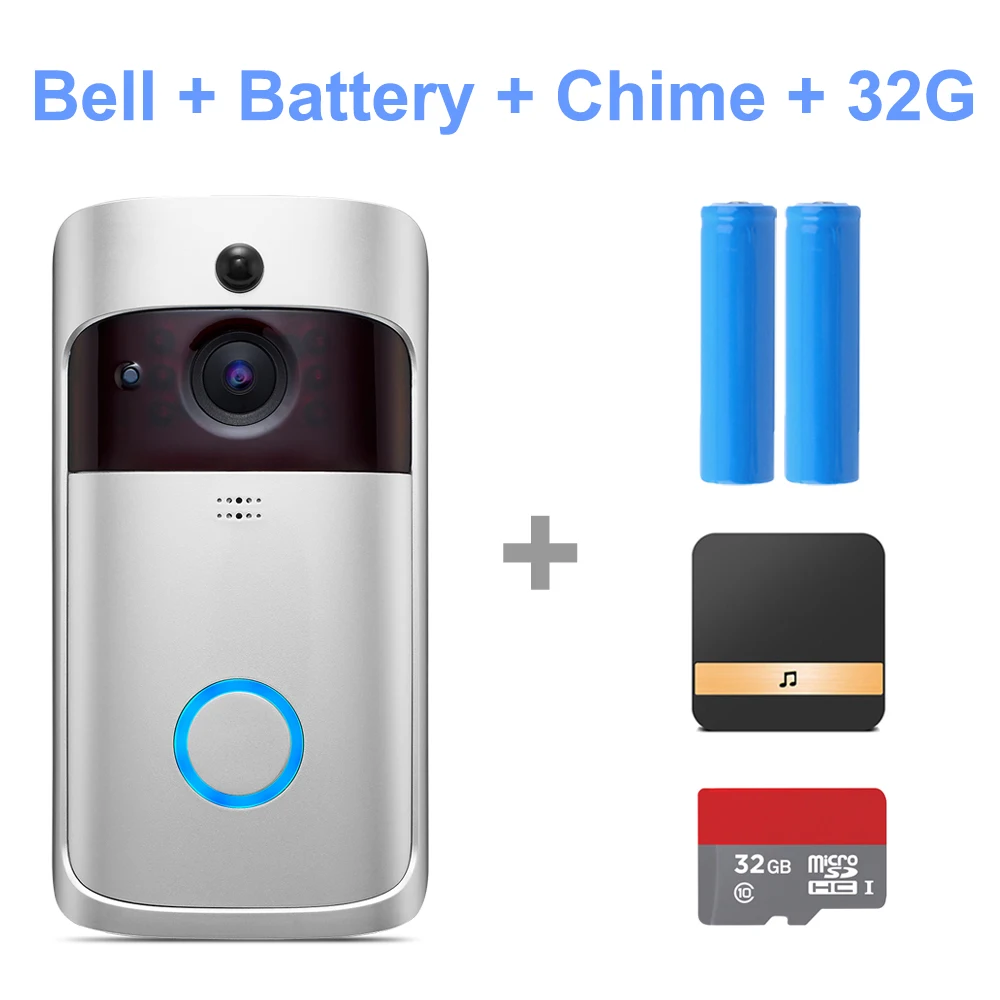 Option 5 HISMAHO умный видео дверной звонок 720P HD дверная камера домофон IP беспроводной wifi дверной звонок визуальный домашний монитор безопасности ночное видение - Цвет: Option 5