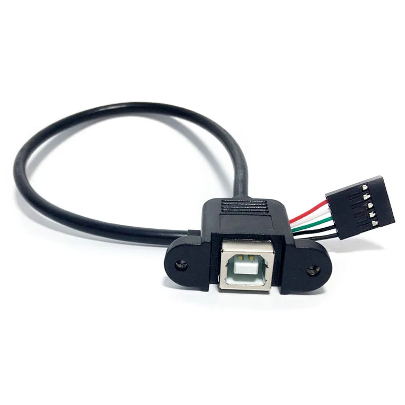 30 см USB B Женский Панель Крепление объектива к 5 Pin Материнская плата Кабель для