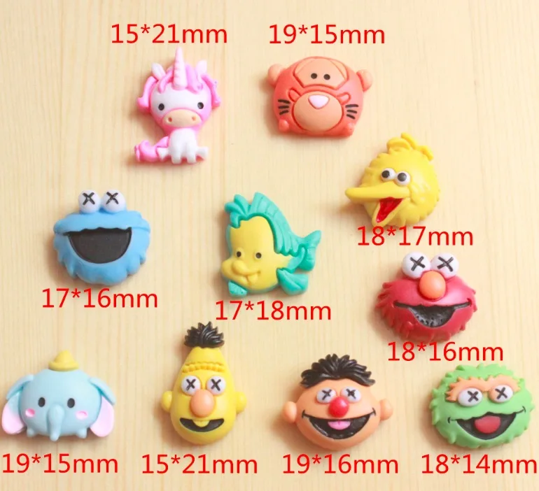 

10PCS Cartoon Animals Princess Charms DIY Accessories Charm For Girl's Hair Pin Decoration Cute Toy Princess Resin Charms