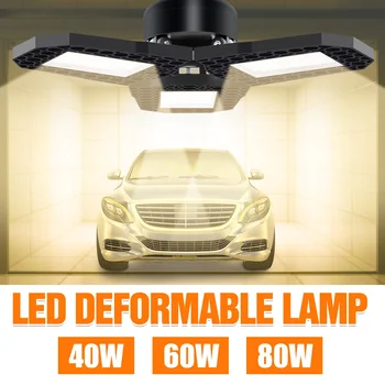

WENNI 220V E27 LED Garage Lamp 110V E26 LED Bulb 40W 60W 80W High Power LED Deformable Light For Warehouse Factory Basement Gym