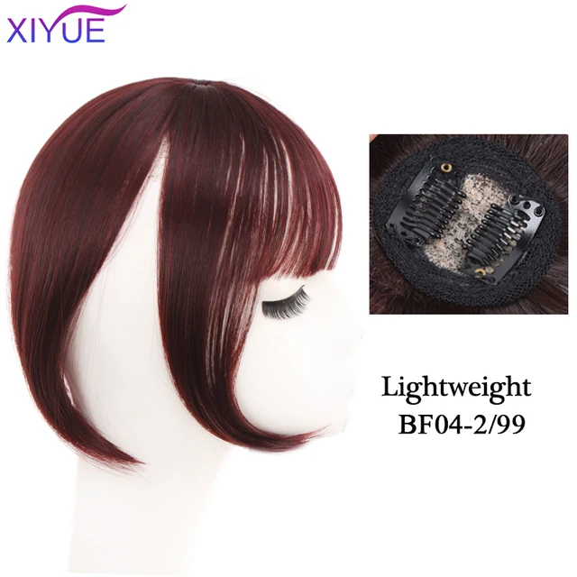 Black/Light Brown Clip In Hair Bangs Hairpiece Accessories Synthetic Fake Bangs Clip In Hair Extensions Clip In Hair Pieces BF04-2-99