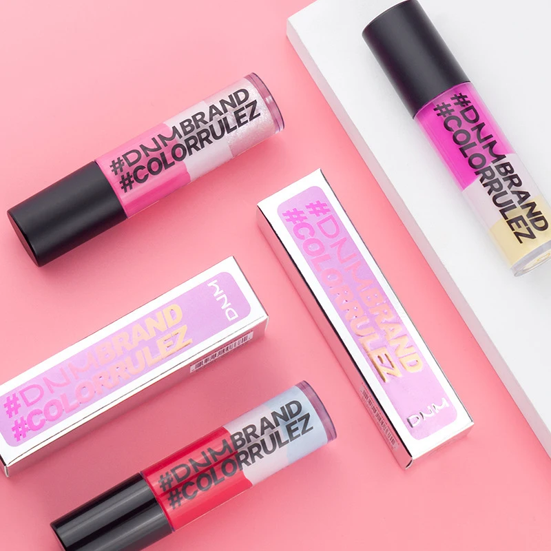 

New hot three-color ice cream lip gloss three-layer lip glaze is not easy to dye non-stick cup moisturizing lip glaze TSLM1