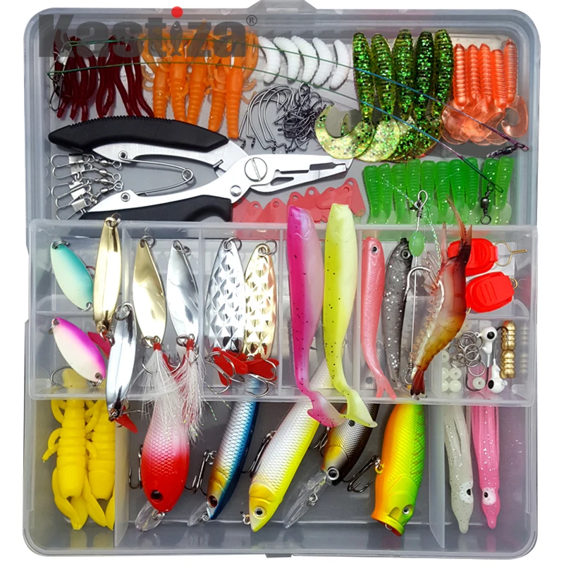 

Big Multi Fishing Lure set Wobblers Artificial Mixed Colors styles Soft Fishing Lure Kit Plastic Metal Bait Fishing tackle set