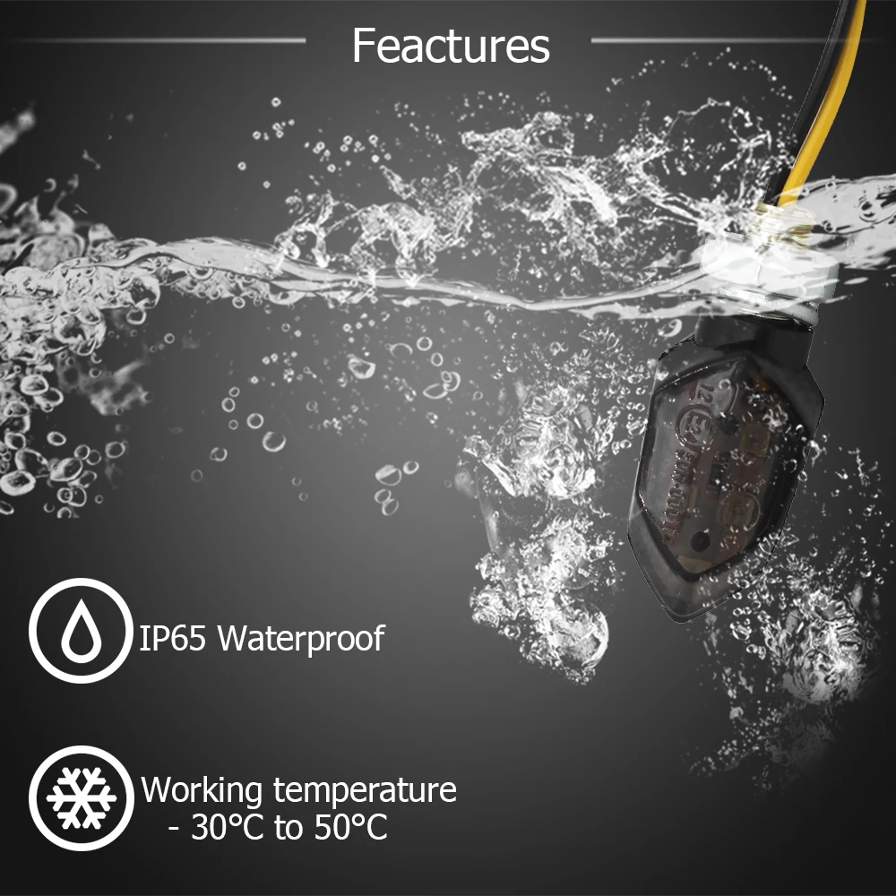 2шт Мини Универсальный мотоцикл светодиодный указатель поворота светильник