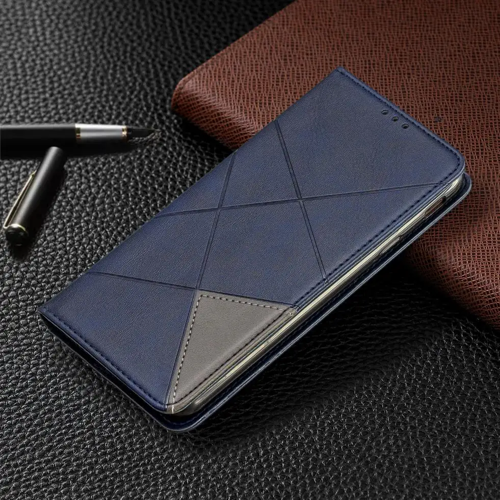 Для samsung Galaxy A70 50S 30S 20 10S 20e 10e 50 40 30 20 10 A750 A7 J4 J6 плюс Prime кожаный сетки сращивания флип-чехол для телефона чехол - Цвет: blue