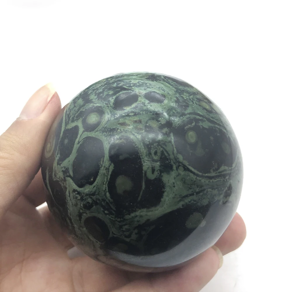 Natural Kambaba Jasper Ball Quartz Crystal Sphere Madagascar Mineral Healing Crystal Fengshui Home Decoration Free Wood Stand