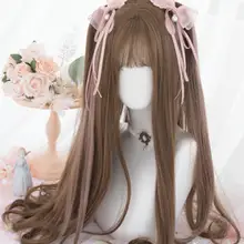Парики из искусственных волос без шапочки-основы кудрявые Лолита вечерние парик для Хэллоуина