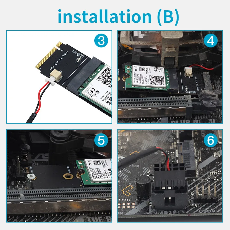 Беспроводной Wi Fi адаптер M.2 A + E слот для ключей M Bluetooth карта NVMe PCI express SSD Intel AX200 9260