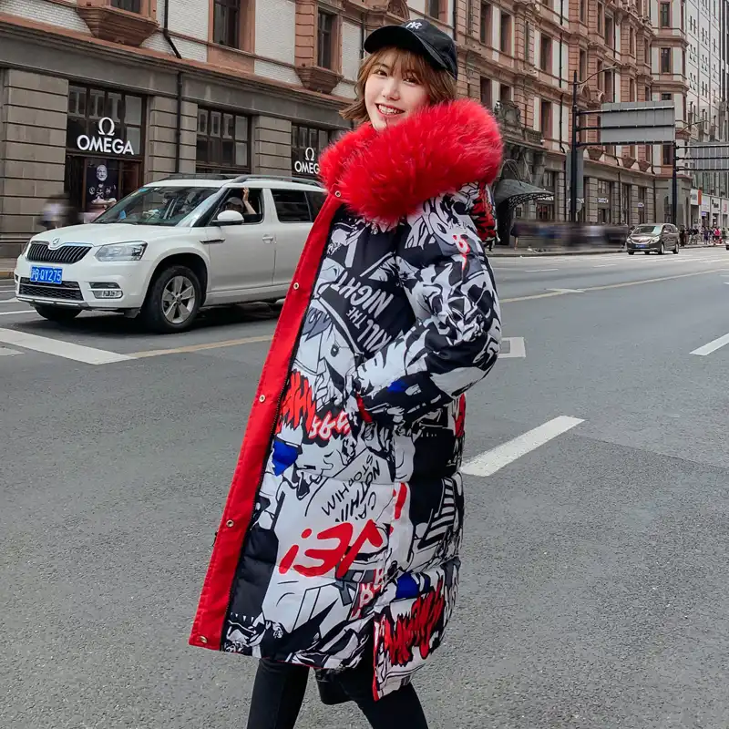 women's down coat with fur hood plus size