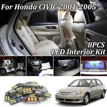 

8Pcs Premium Canbus Xenon White LED Lights Interior Package For 2001-2005 Honda Civic Civic led interior lights Kit +Tool