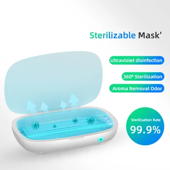 

3 In 1 ​UV Light Face Mask Sterilizer Box Wireless Anti Bacteria Ultraviolet Ray Disinfection for Jewelry Phone Aromatherapy