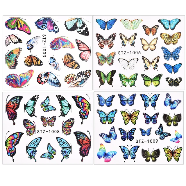 1Pcs Water Nail Decal and Sticker Flower Leaf Tree Green Simple Summer DIY Slider for Manicure Nail Art Watermark Manicure Decor 4Pcs TA627-630