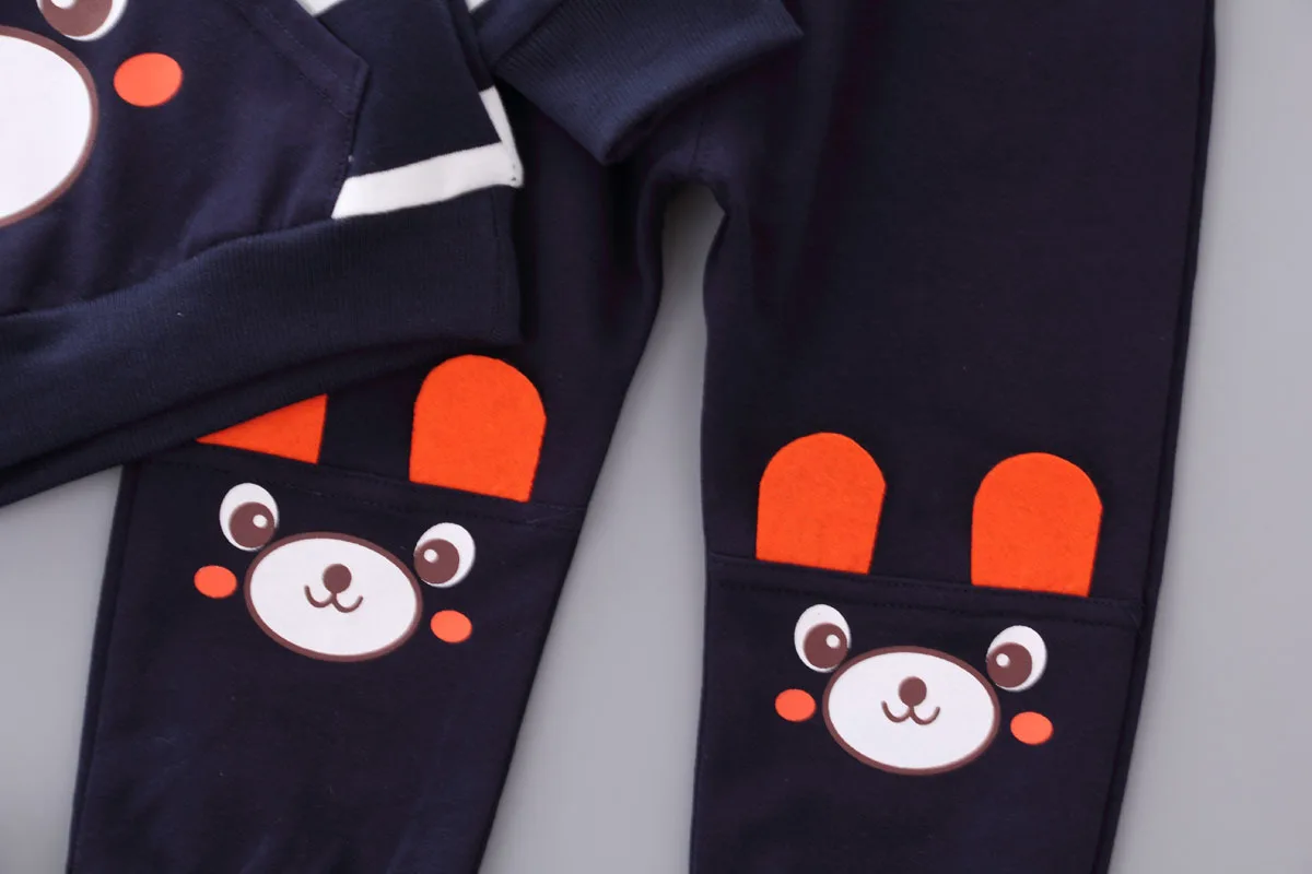 

2019 New Style Childrenswear BOY'S Spring Clothing Cartoon Set Male Baby Stripes Two-Piece Casual Coat Korean-style