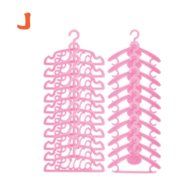 Set of 20 Colorful Mini Plastic Doll Hangers - Stylish Dress Accessories