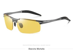Enhanced Photochromic Polarized UV400 Sunglasses for Men - Vintage Driving Goggles with Protective Case (Gray yellow)