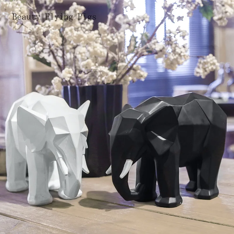 

2Pcs Direct sales new listing high-grade resin crafts elephant home decoration auspicious elephant home office store decoration