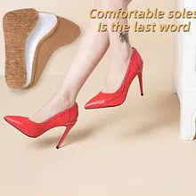 

1 pair Women Sandals Non-slip Mat Sweat-absorbent Pad Shock-absorbing Insole Shock-absorbing Cork Seven-point Pad Foot Care Tool