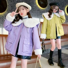Abrigo grueso de lana para niñas Y adolescentes, chaqueta Lisa informal que combina con todo, prendas de vestir para otoño e invierno, 12, 13 Y 14 años