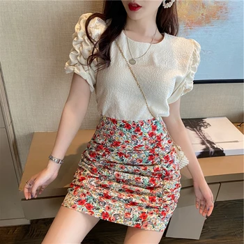 

VICONE 2pcs Characteristics French retro super department rouje broken beautiful little Daisy dress two suits summer