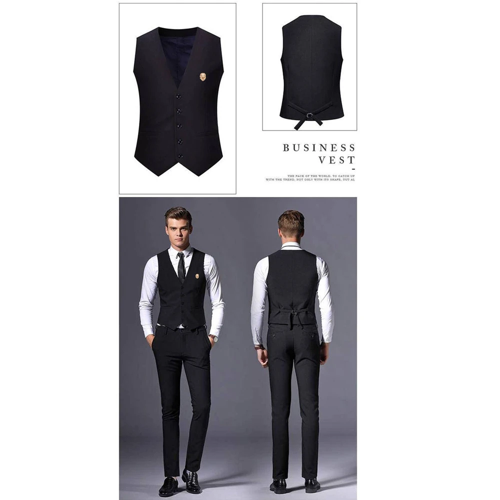 High Quality Brand Men's Tight Vest Blue Waistcoat Men's Mens Suit Vest Male Gilet Homme Casual Sleeveless Business Dress Jacket High Quality Brand Men's Tight Vest Blue Waistcoat Men's Mens Suit Vest Male Gilet Homme Casual Sleeveless Business Dress Jacket