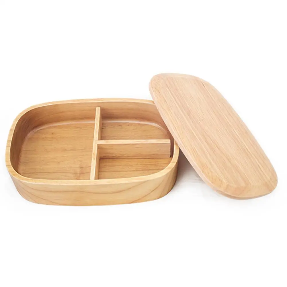 

TPFOCUS Lunch Box Wood Concise Single-layer Portable Wooden Lunch Box Japanese Style Lunch Box Bondage Student high strength