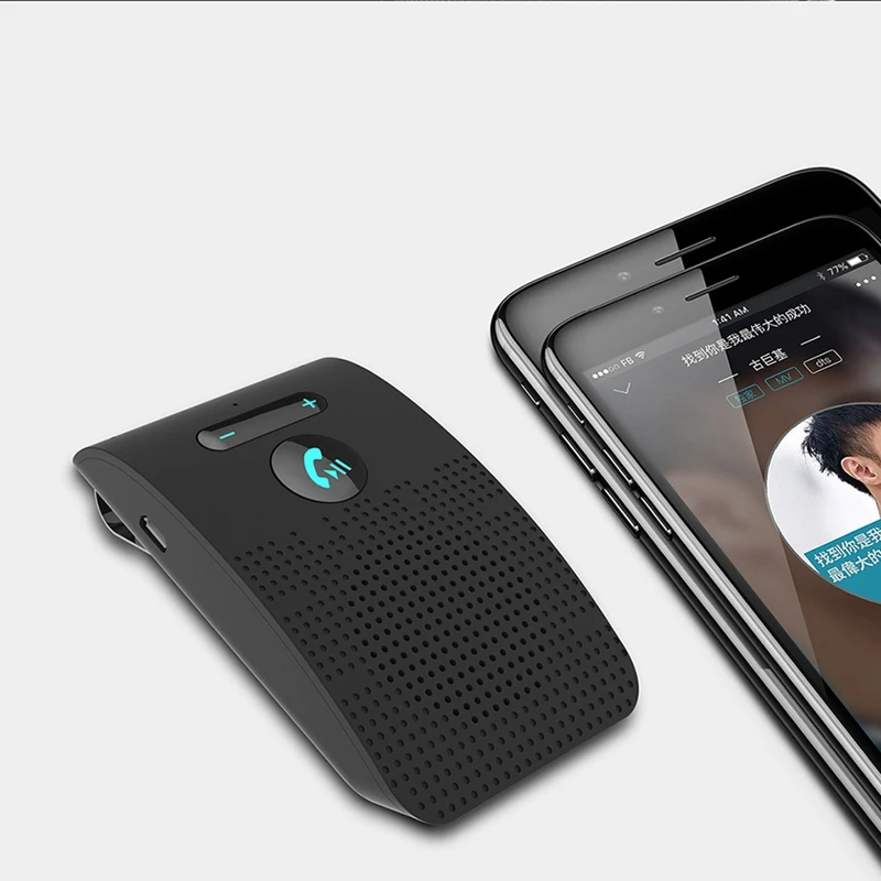 Bluetooth 5,0 Handsfree автомобильный комплект Hifi динамик 2 Вт беспроводной аудио приемник MP3 музыкальный плеер шумоподавление солнцезащитный козырек клип