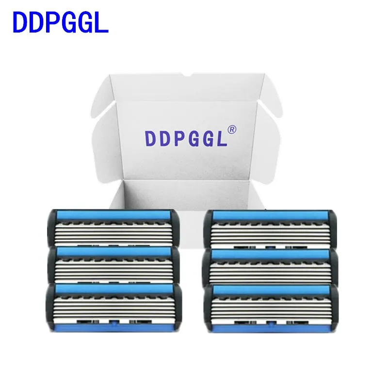 

DDPGGL 6pcs Blades Disposabe Men Shaver Razor Blade 6 Layer Razor Replaceable Blade For Personal Care High Quality Sharp