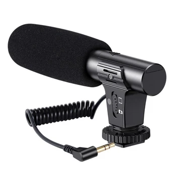 KATTO 업데이트 된 3.5Mm HD 비디오 녹화 마이크 스마트 노이즈 감소 인터뷰 마이크 휴대 전화/SLR 카메라