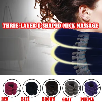 

Soft U Neck Pillow Air Inflatable Pillow Cushion Cervical Brace Neck Shoulder Pain Relax Support Massager Pillow Device Traction