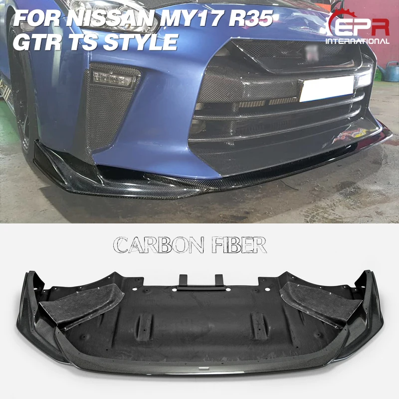 Carbon/Glass Fiber Front Lip For MY17 R35 GTR TS Style FRP Front Diffuser (Only use with TS Style Front Bumper) Body Kit Racing Carbon/Glass Fiber Front Lip For MY17 R35 GTR TS Style FRP Front Diffuser (Only use with TS Style Front Bumper) Body Kit Racing