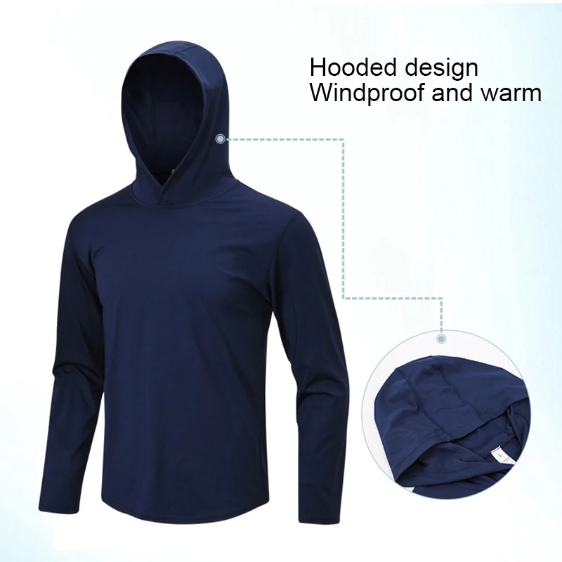 Men Quick Dry Long Sleeve Workout Athletic Hoodie Jacket Sports Training Hooded Coat XR-Hot