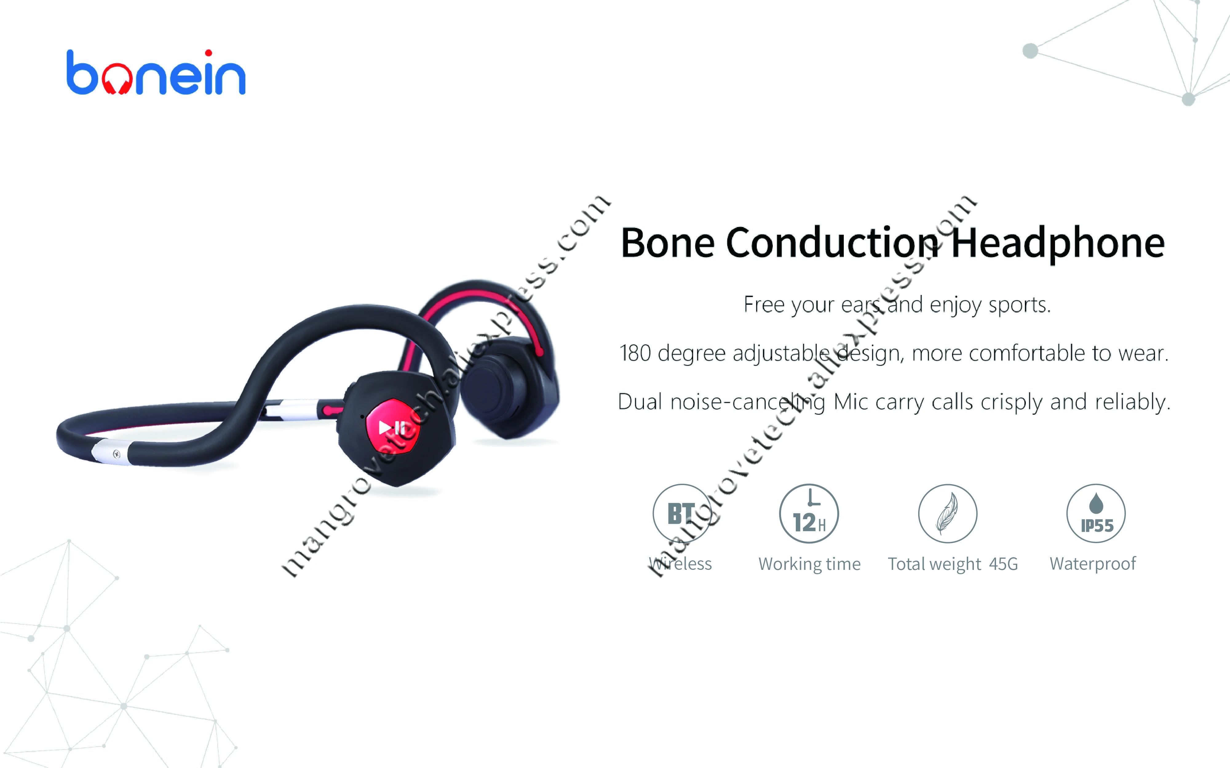 BN702T слуховой аппарат наушники беспроводные наушники костной проводимости усилитель звука спортивные Bluetooth наушники встроенный аккумулятор