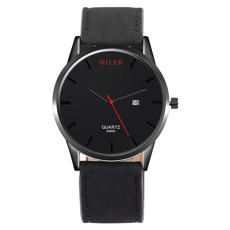 

New Style Men Simple Leather Belt Watch Versitile Fashion Men's Quartz Watch Fashion Watch a-Piece