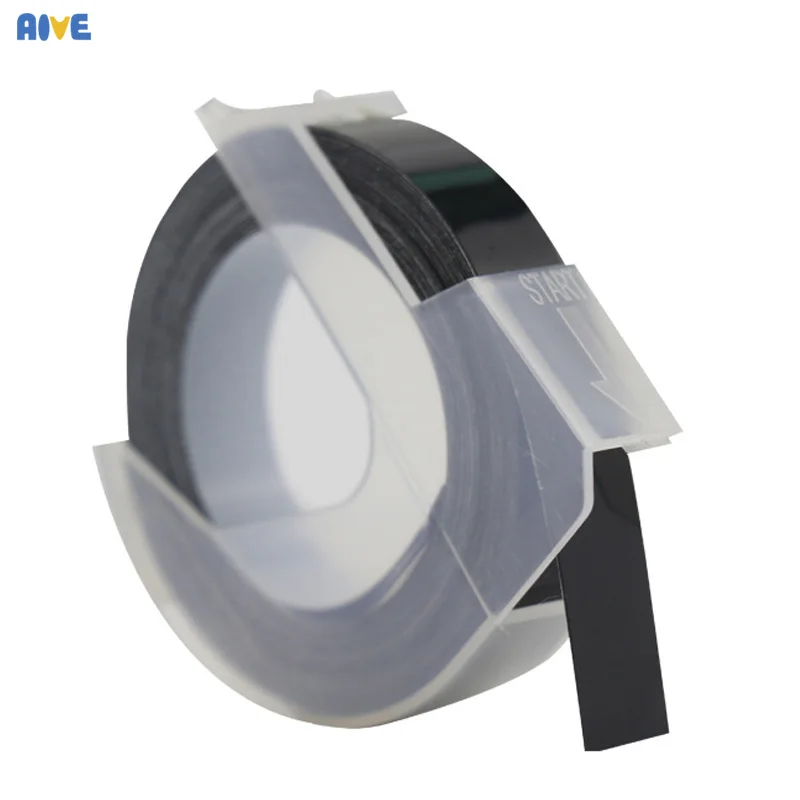 

Aive 12MM Dymo 3D Plastic Embossing Tape for Embossing Label Maker PVC LABEL Tapes DYMO 1540 1595 12965 Motex omega organizer
