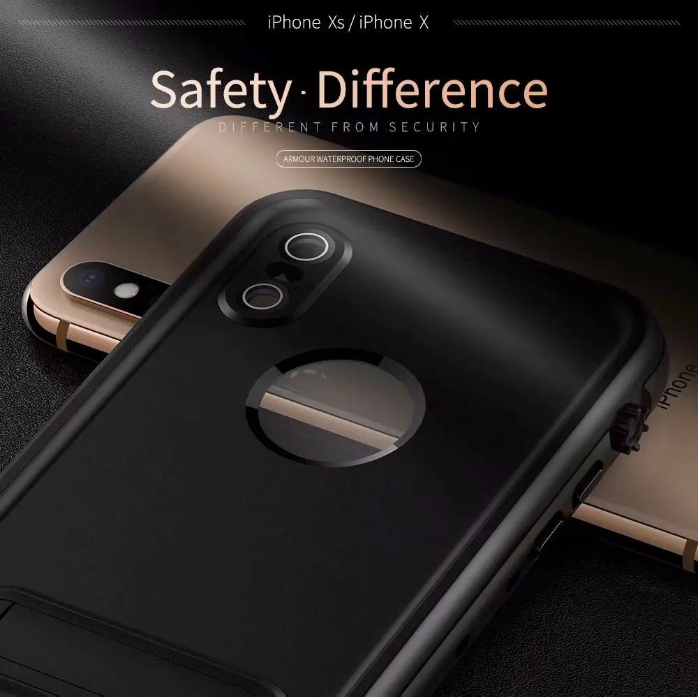 Для Apple iPhone XR XS Max чехол Red Pepper точка Стиль IP68 Водонепроницаемый для подводного плавания Чехол-Броня из ПК+ ТПУ чехол для iPhone X