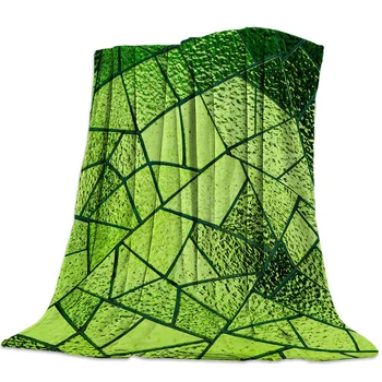 

Green Glass Geometry Throw Blanket Soft Comfortable Velvet Plush Blankets Warm Sofa Bed Sheets