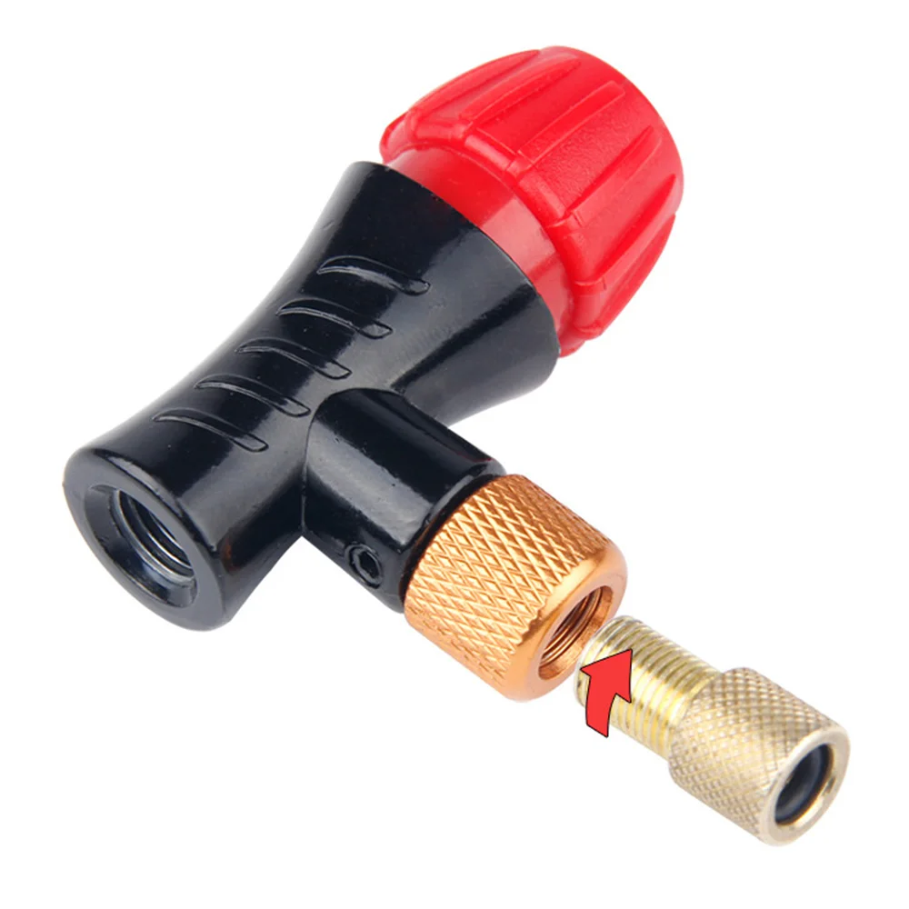 Bicycle Air Pump Head AVFV Portable CO2 Inflator Sleeve Cycling Universal Schrader Presta Valve Pump Bike Accessories BC0476 (2)