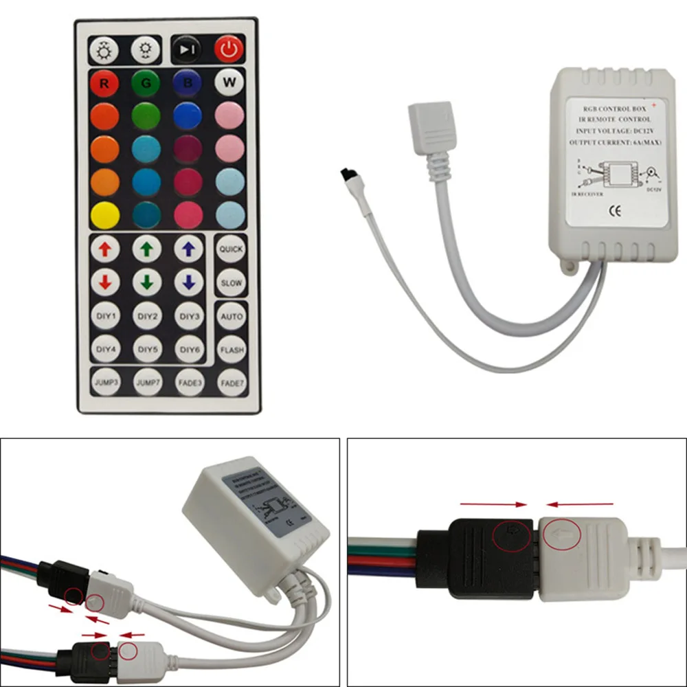 IP65 Waterproof RGB Ribbon LED Strips 5M LED Strip Lights with DIY 44 Keys IR Remote Controller for Festival Party